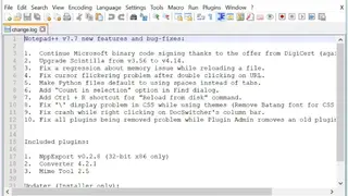 Notepad++ screenshot