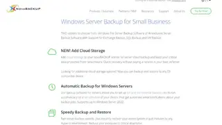 NovaBACKUP for Servers screenshot