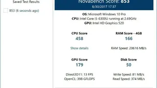 Novabench screenshot