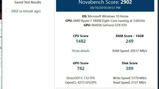 Novabench screenshot