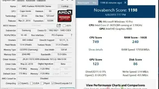 Novabench screenshot