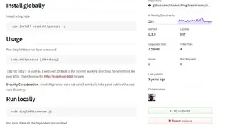 NPM SimpleHTTPServer screenshot