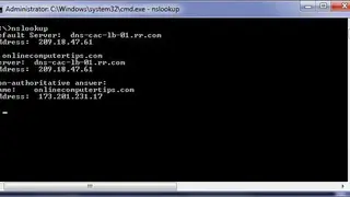 NSLOOKUP screenshot