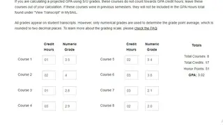Oakland GPA Calculator screenshot