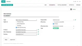 Odoo PLM screenshot