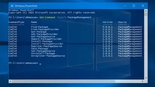 OneGet screenshot