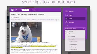Onenote Web Clipper screenshot