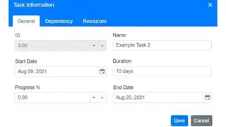 Online Gantt screenshot