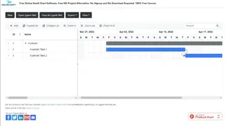 Online Gantt screenshot