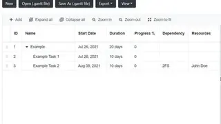Online Gantt screenshot