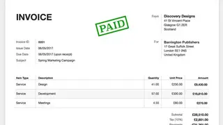 Online Invoices screenshot