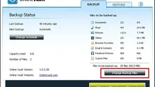 Online Vault Backup screenshot