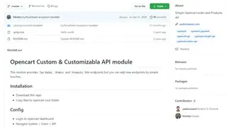 Opencart-API screenshot