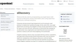 OpenText eDiscovery screenshot