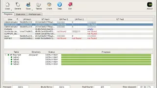 Ophcrack screenshot