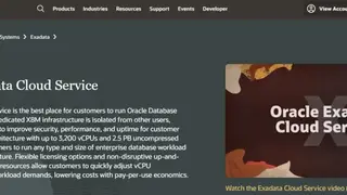Oracle Exadata Cloud Service screenshot