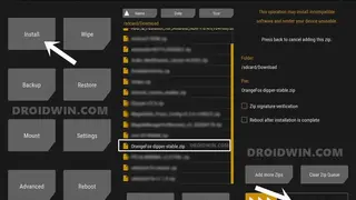 OrangeFox recovery screenshot