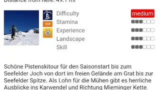 ORTOVOX ALPINE TOURING APP screenshot