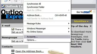 Outlook Express screenshot