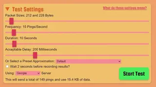 Packet Loss Test screenshot