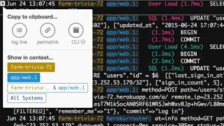 Papertrail log management screenshot