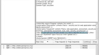 Paros Proxy screenshot