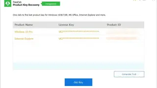 PassFab Product Key Recovery screenshot