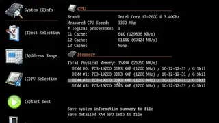 PassMark MemTest86 screenshot