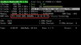 PassMark MemTest86 screenshot