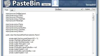 Pastebin screenshot