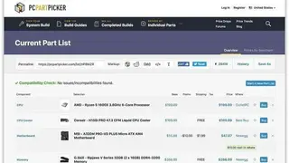 PCPartPicker screenshot