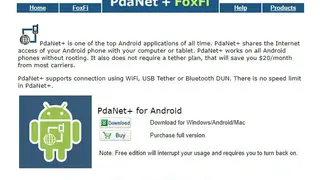 PdaNet screenshot