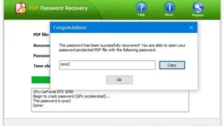 PDF Password Recovery screenshot