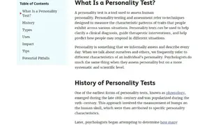 Personality-Testing screenshot