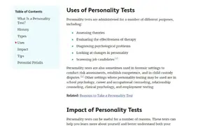Personality-Testing screenshot