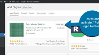 Peter’s Login Redirect screenshot