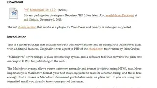 PHP Markdown screenshot