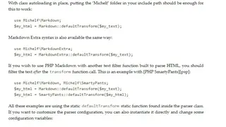 PHP Markdown screenshot