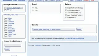 PHPLiteAdmin screenshot
