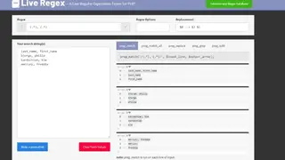 PHPLiveRegEx screenshot