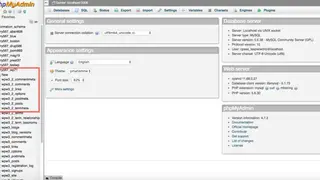 PHPMyAdmin screenshot