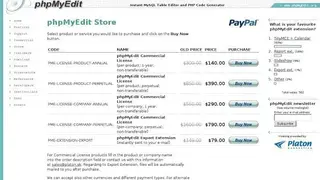 PhpMyEdit screenshot
