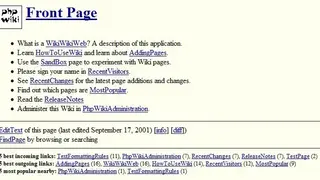 PhpWiki screenshot