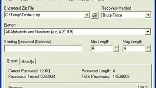 PicoZip Recovery Tool screenshot