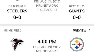 Pittsburgh Steelers application screenshot