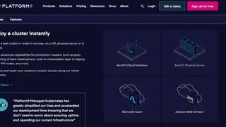 Platform9 Managed Kubernetes (PMK) screenshot