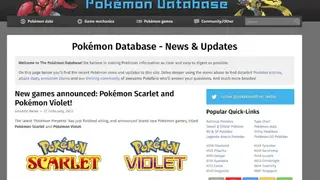 Pokémon Database screenshot