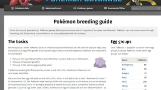 Pokémon Database screenshot
