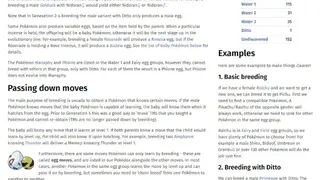 Pokémon Database screenshot