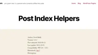 Post Index Helpers screenshot